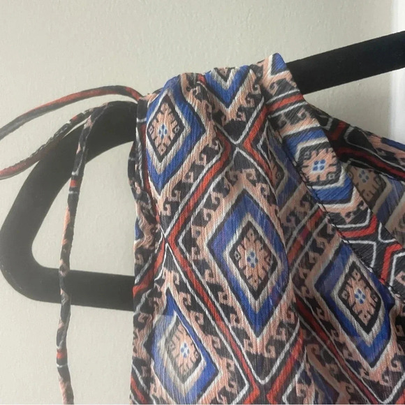 Lucky Brand Sheer Geometric Top Size Small Boho Print - Picture 4 of 6